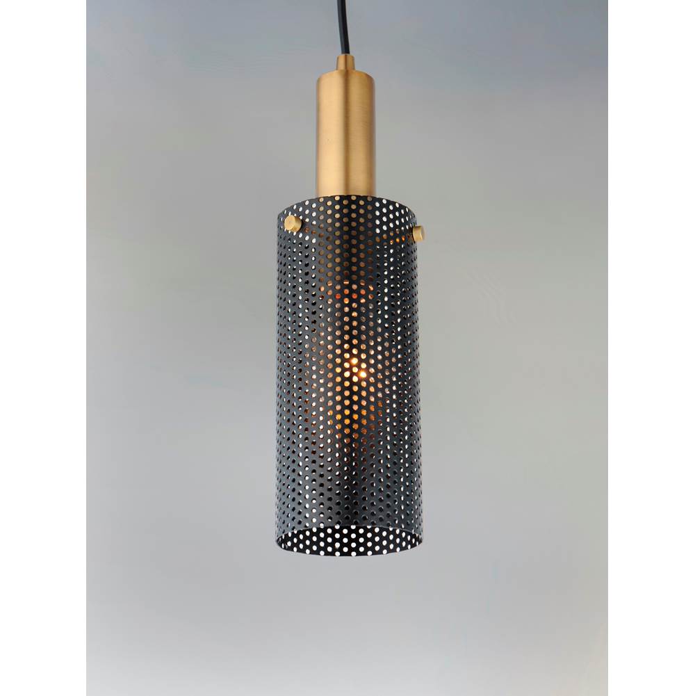 Maxim Lighting 10081BKSBR  Perf 1-light Mini Pendant Image 4