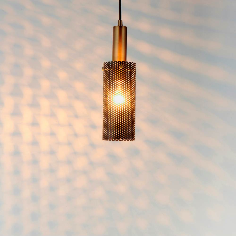 Maxim Lighting 10081BKSBR  Perf 1-light Mini Pendant Image 3