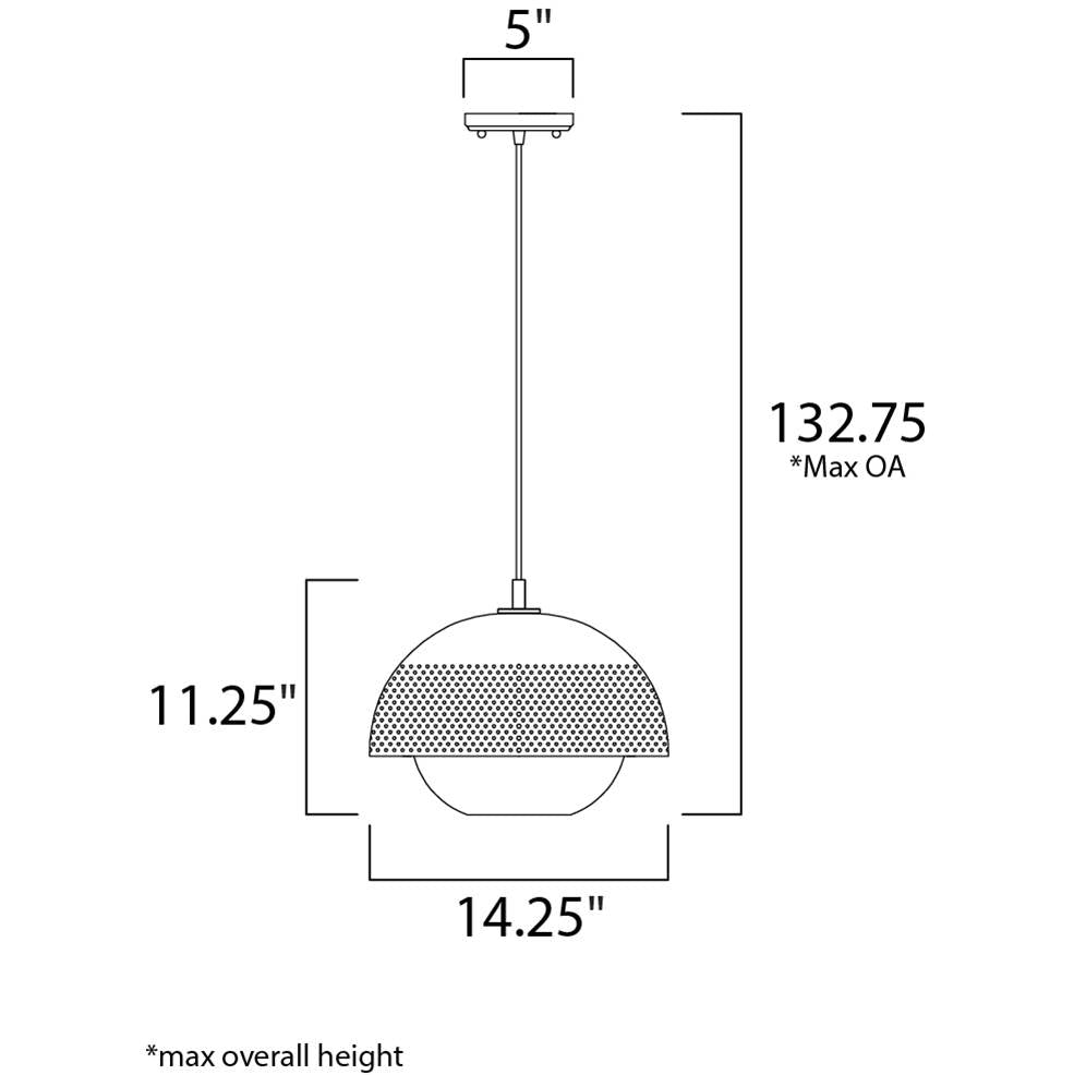 Maxim Lighting 10082WTBKSBR  Perf 1-light Pendant Image 2