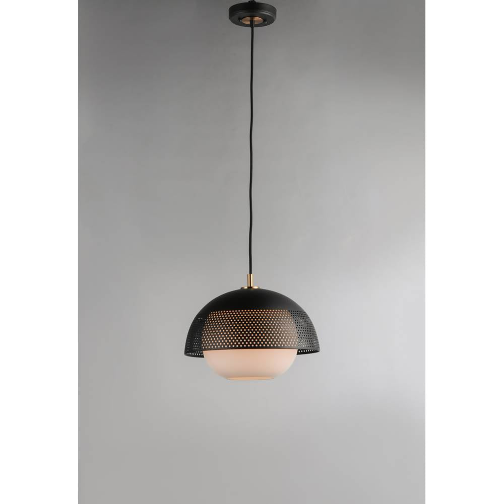Maxim Lighting 10082WTBKSBR  Perf 1-light Pendant Image 4