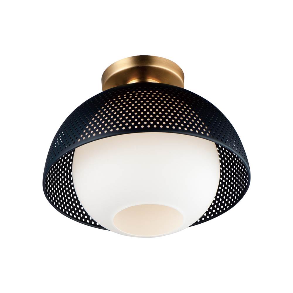 Maxim Lighting 10083WTBKSBR  Perf 1-light Flush Mount Image 1