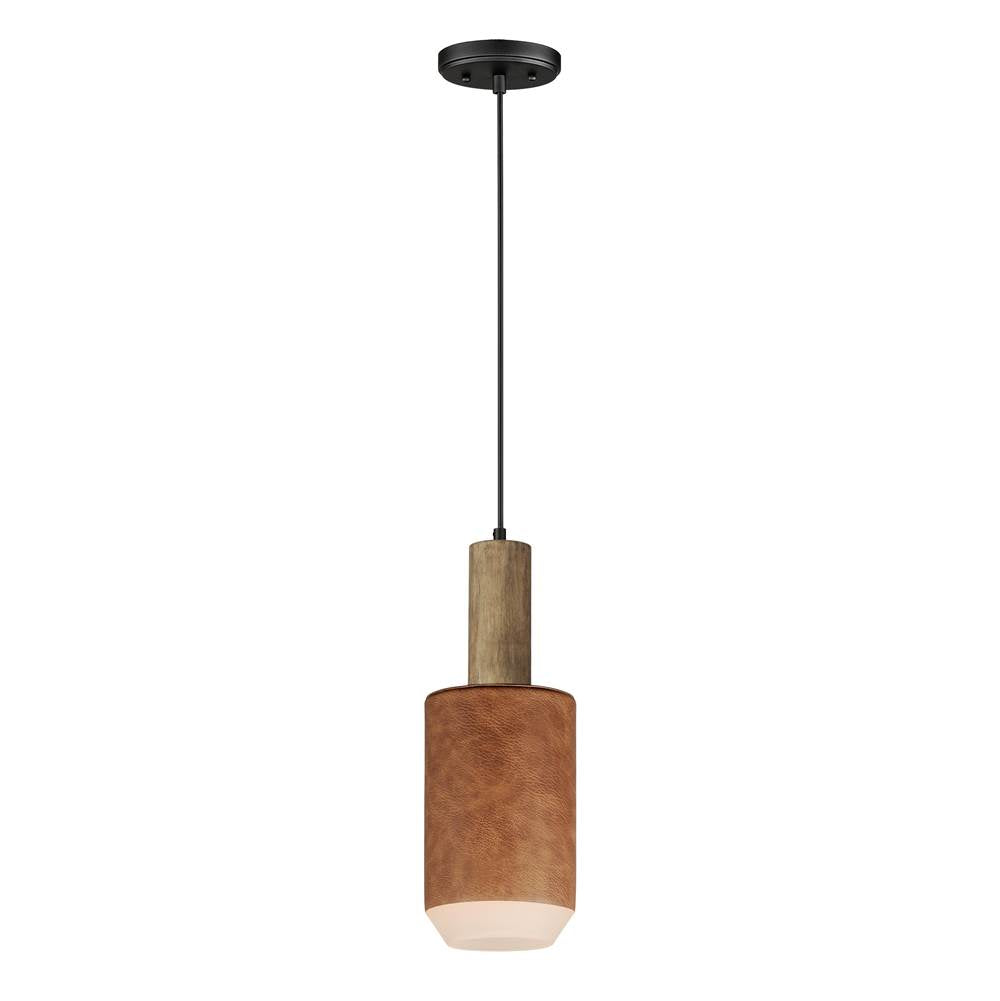 Maxim Lighting 10092WWDTN Weather Wood,Tan Leather Scout 1-light Pendant Image 1