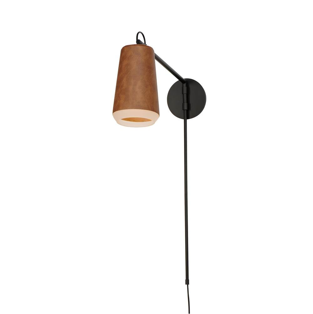 Maxim Lighting 10096WWDTN Weather Wood,Tan Leather Scout 1-light Swing Arm Sconce Image 1