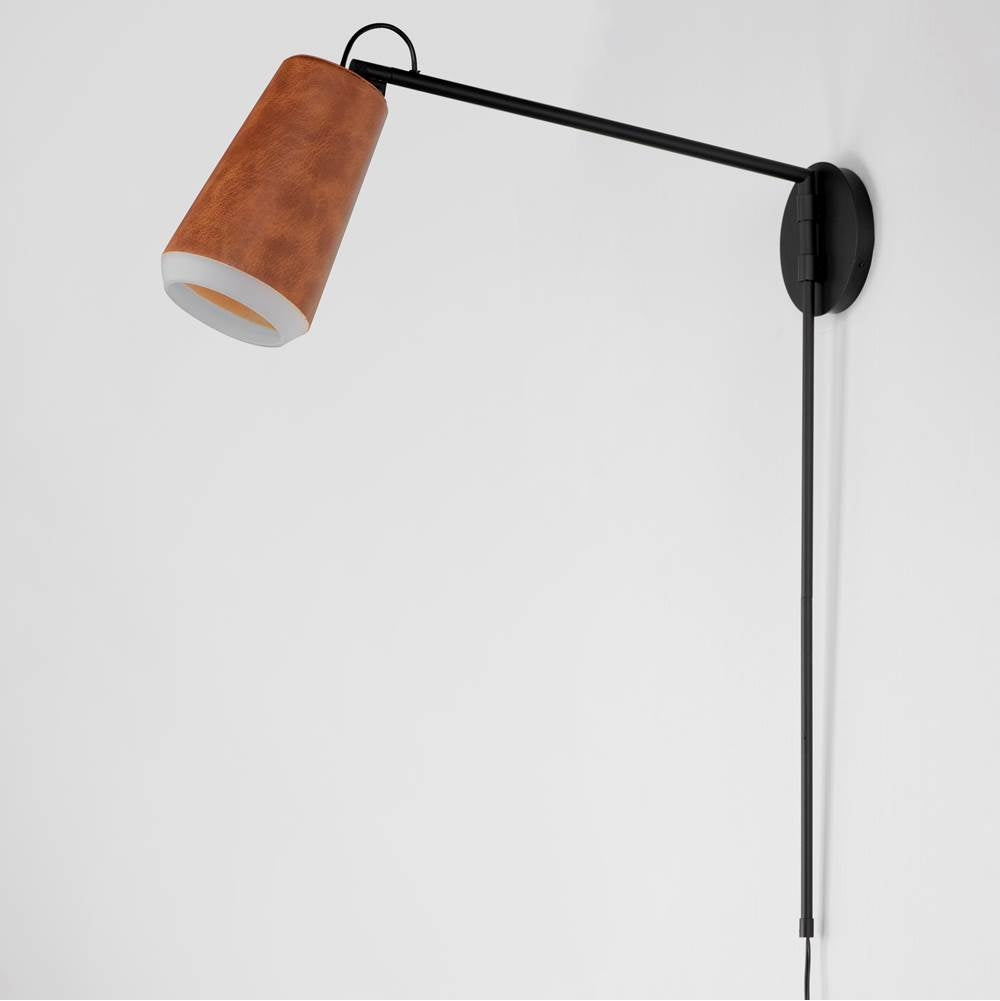 Maxim Lighting 10096WWDTN Weather Wood,Tan Leather Scout 1-light Swing Arm Sconce Image 2