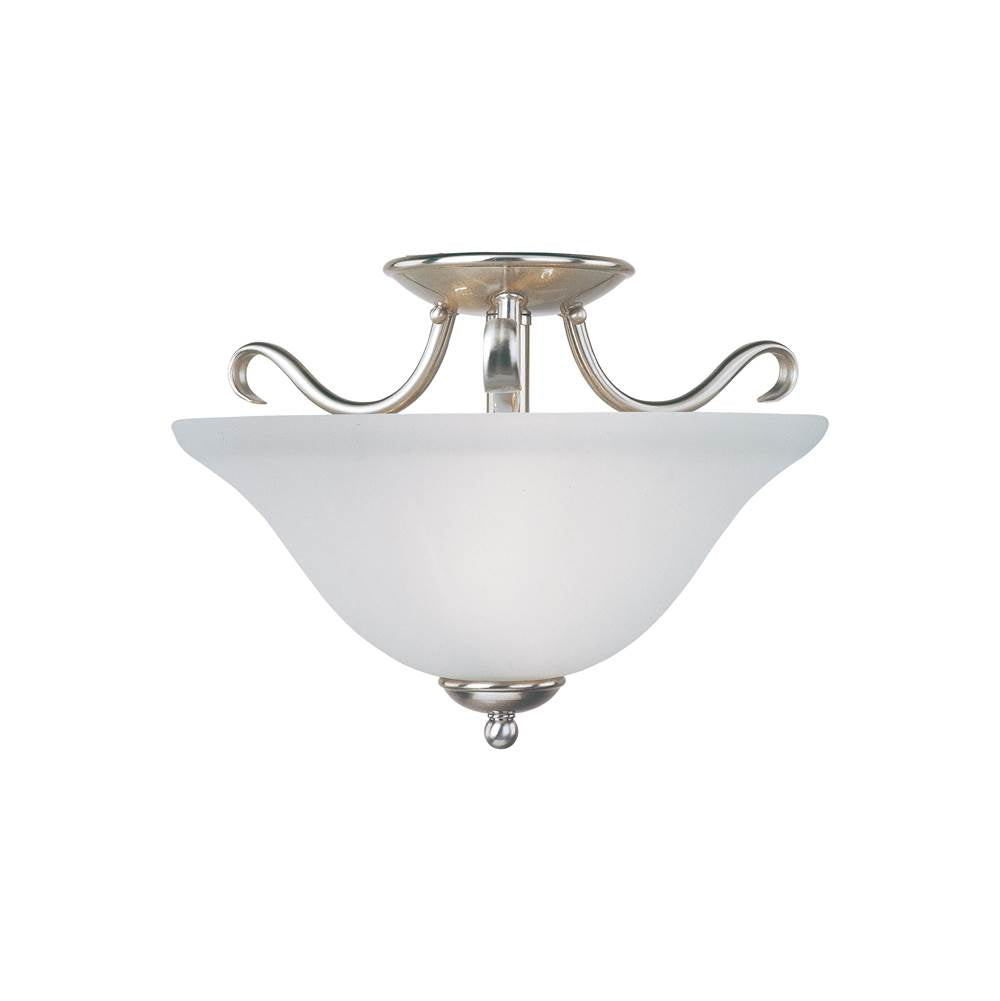 Maxim Lighting 10120FTSN Satin Nickel Basix 2-light Semi-flush Mount Image 1