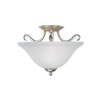 Maxim Lighting 10120FTSN Satin Nickel Basix 2-light Semi-flush Mount Image 1
