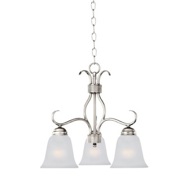 Maxim Lighting 10122FTSN Satin Nickel Basix 3-light Chandelier Image 1