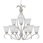 Maxim Lighting 10128FTSN Satin Nickel Basix 9-light Chandelier Image 1