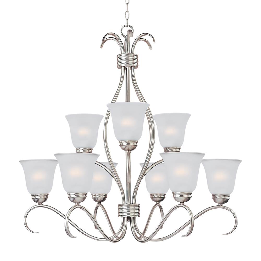 Maxim Lighting 10128FTSN Satin Nickel Basix 9-light Chandelier Image 1