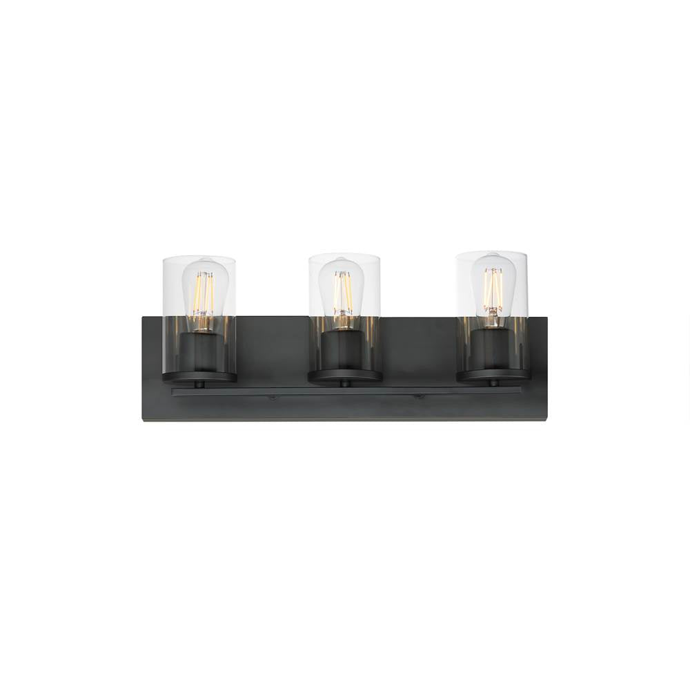 Maxim Lighting 10283CLBK Black Lateral 3-light Bath Vanity Image 1