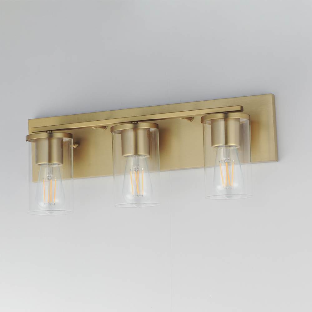 Maxim Lighting 10283CLSBR Satin Brass Lateral 3-light Bath Vanity Image 2