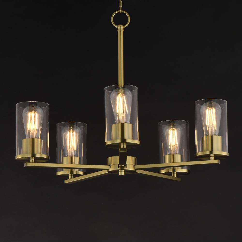 Maxim Lighting 10286CLSBR Satin Brass Lateral 5-light Chandelier Image 3
