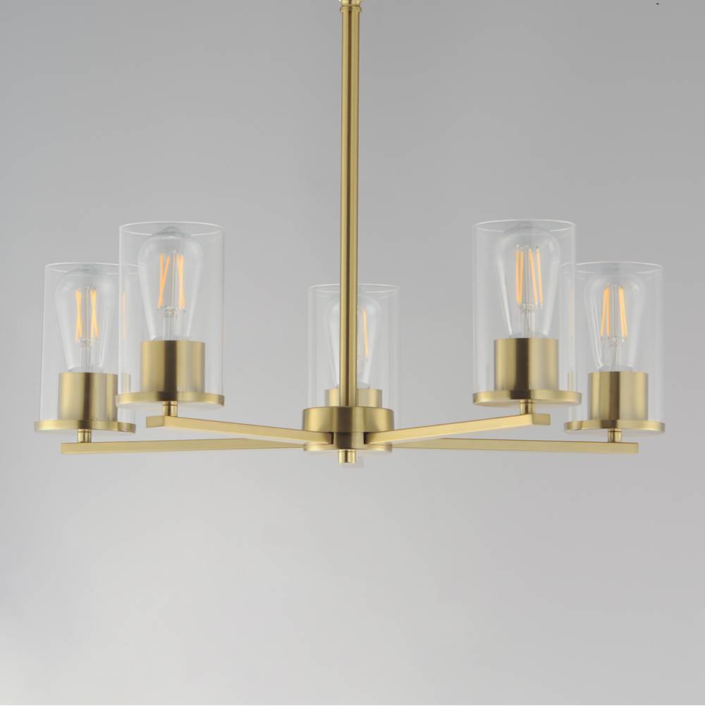 Maxim Lighting 10286CLSBR Satin Brass Lateral 5-light Chandelier Image 2