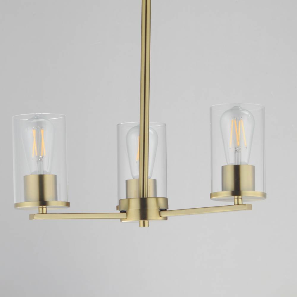 Maxim Lighting 10287CLSBR Satin Brass Lateral 3-light Chandelier Image 3