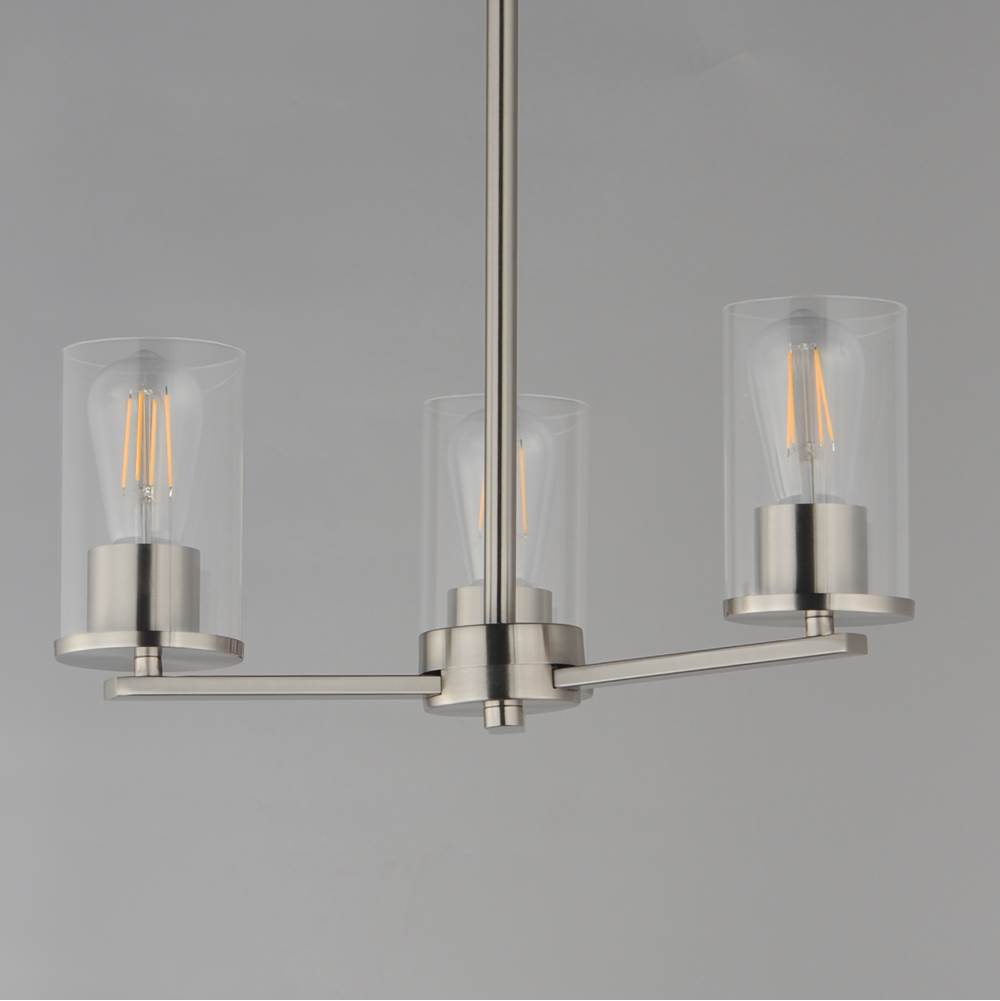 Maxim Lighting 10287CLSN Satin Nickel Lateral 3-light Chandelier Image 3