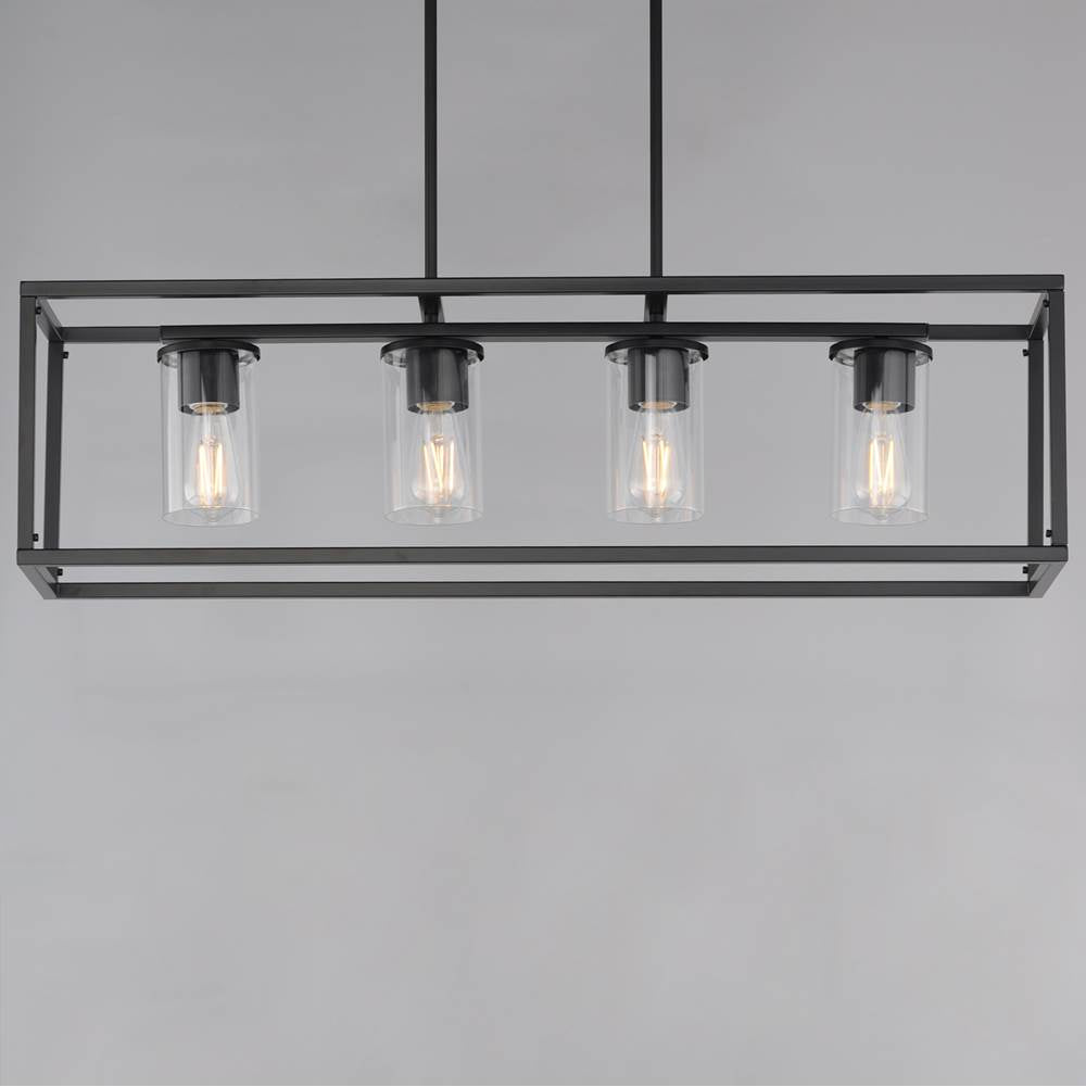 Maxim Lighting 10288CLBK Black Lateral 4-light Linear Pendant Image 3