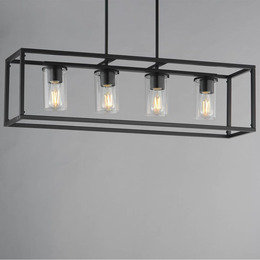 Maxim Lighting 10288CLBK Black Lateral 4-light Linear Pendant Image 2