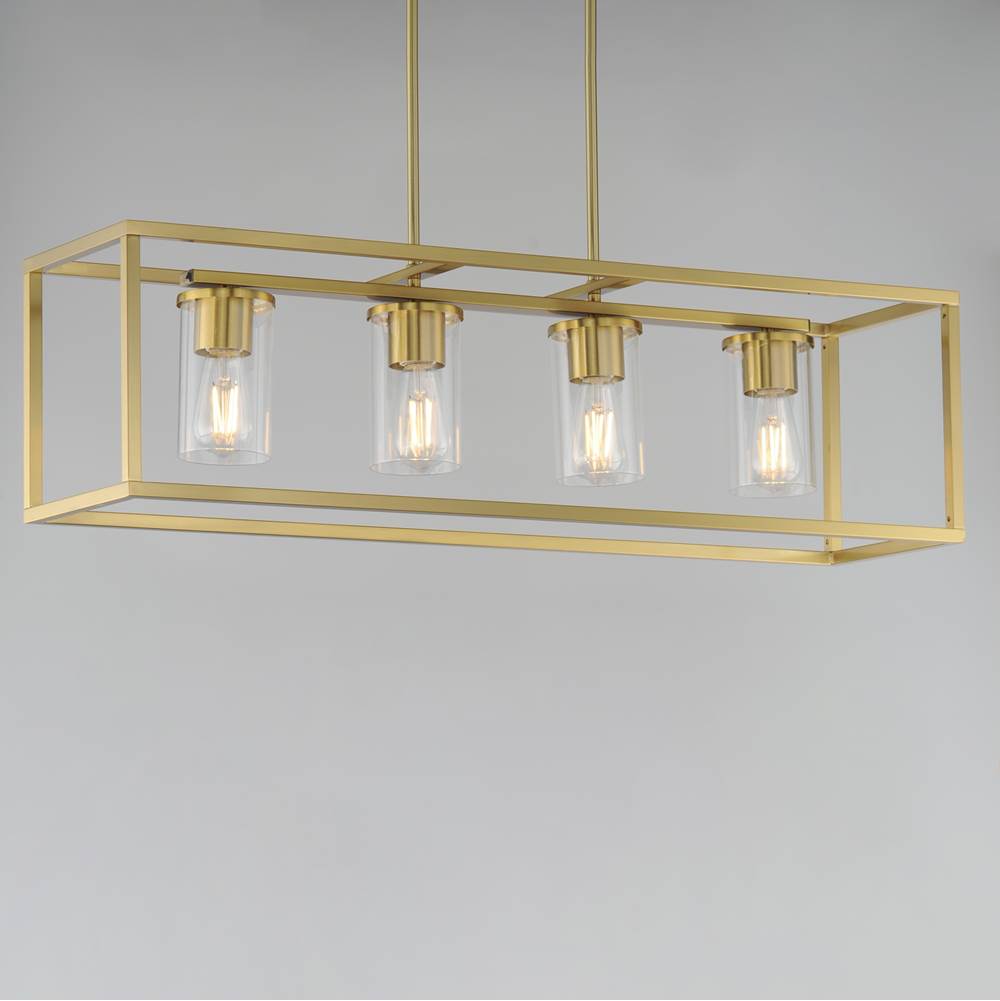 Maxim Lighting 10288CLSBR Satin Brass Lateral 4-light Linear Pendant Image 3