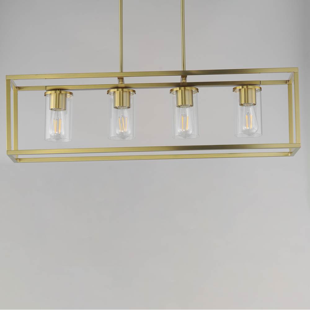 Maxim Lighting 10288CLSBR Satin Brass Lateral 4-light Linear Pendant Image 2