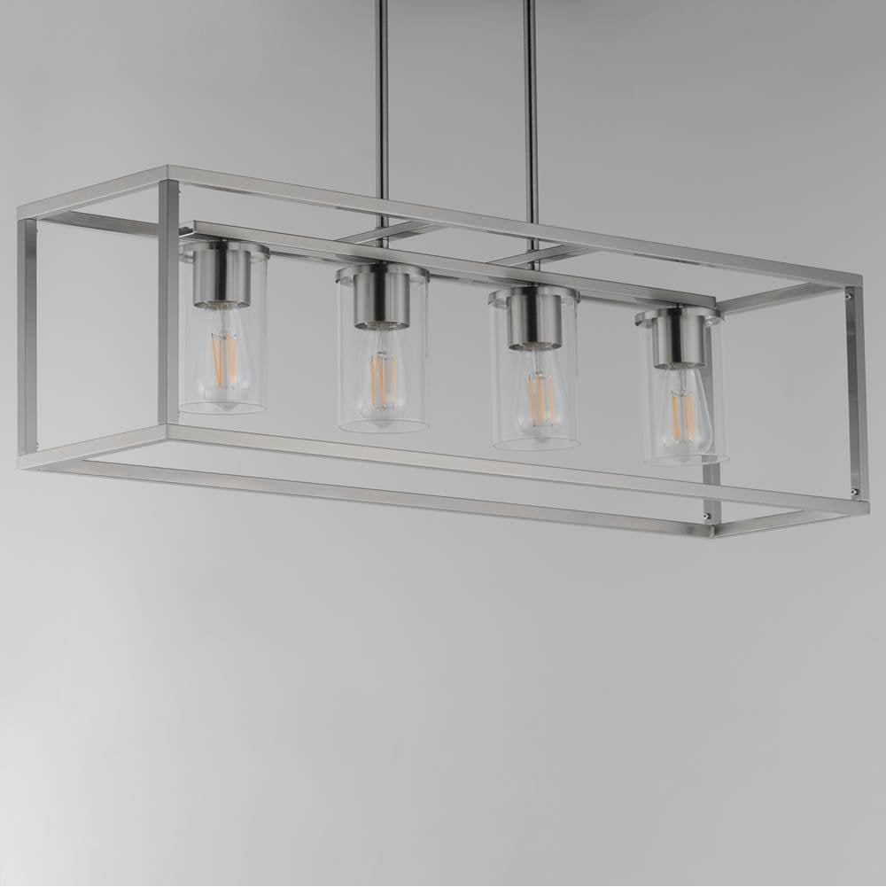 Maxim Lighting 10288CLSN Satin Nickel Lateral 4-light Linear Pendant Image 3