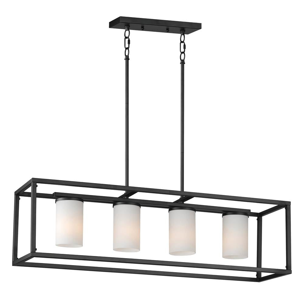 Maxim Lighting 10288SWBK Black Lateral 4-light Linear Pendant Image 1