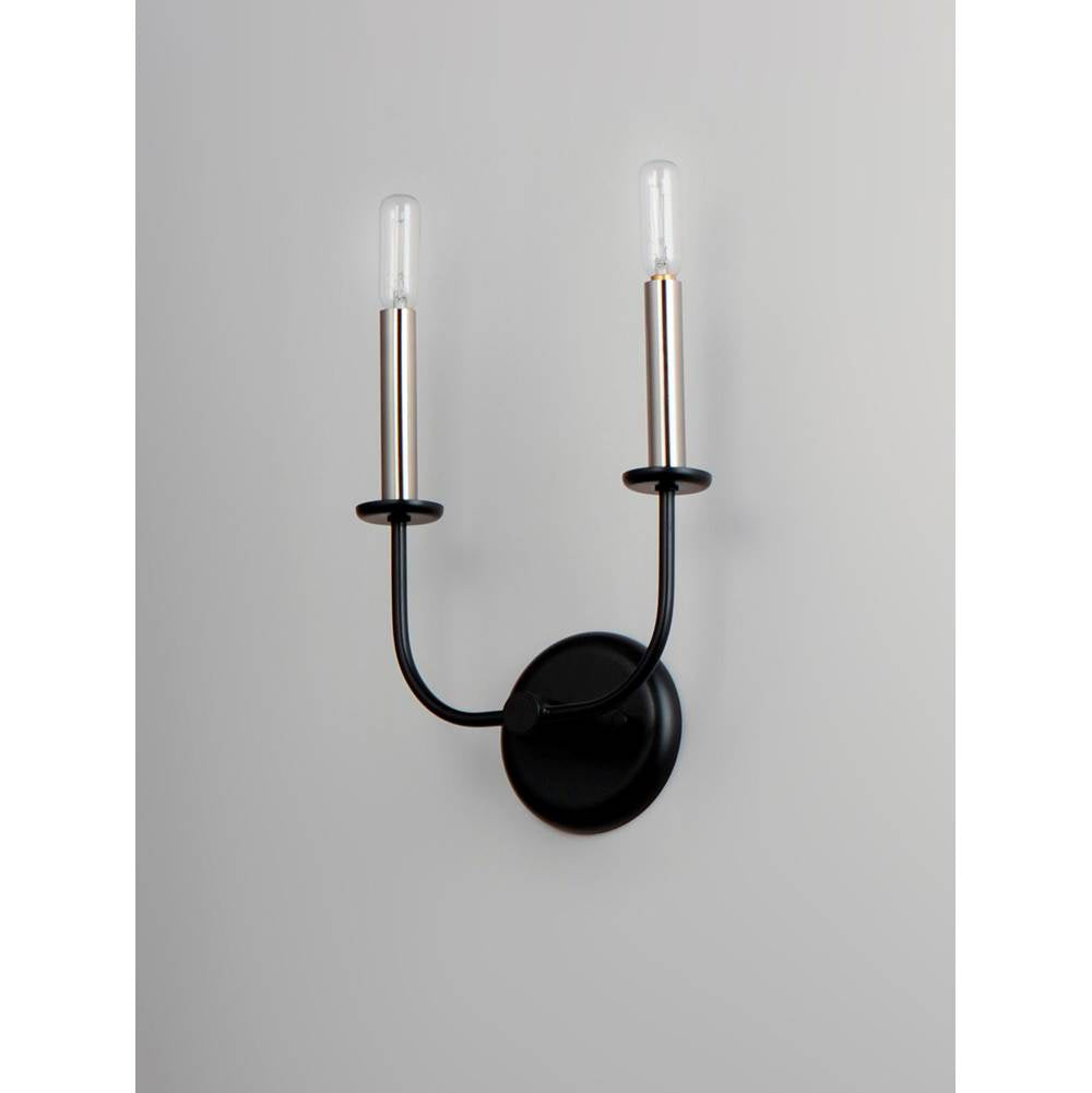 Maxim Lighting 10322BKSN  Wesley 2-light Wall Sconce Image 4