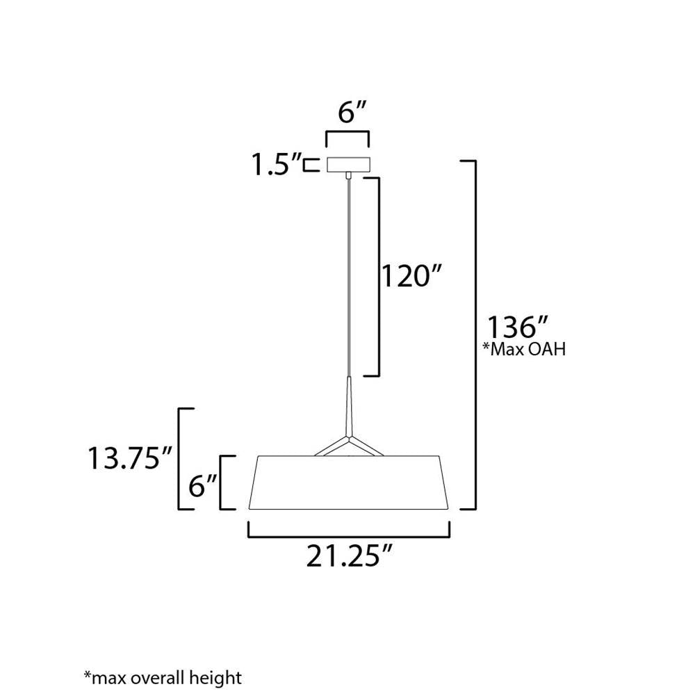 Maxim Lighting 10336WTBK Black Paramount 21'' Led Pendant Image 2