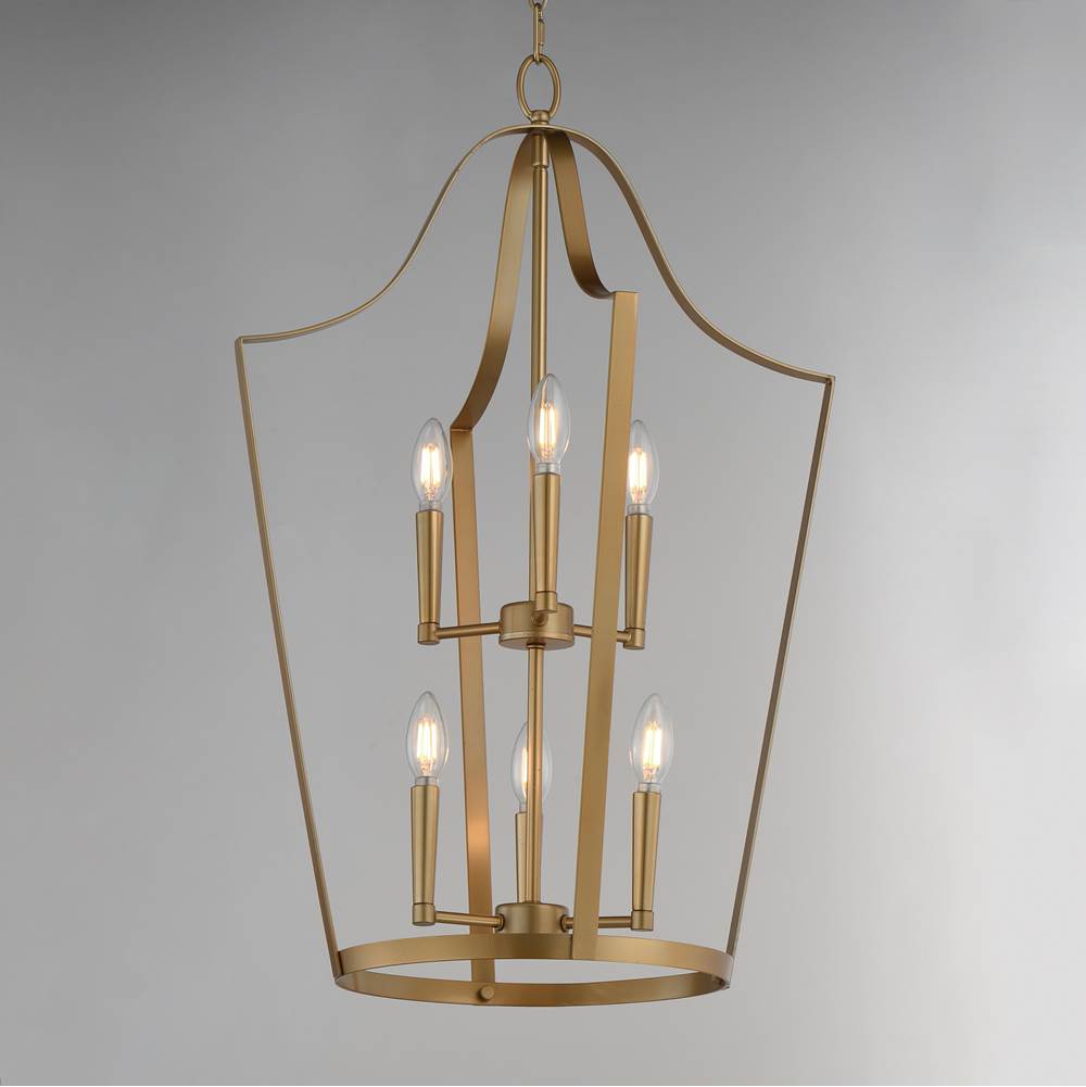 Maxim Lighting 10426NAB Natural Aged Brass Arden 6-light Pendant Image 3