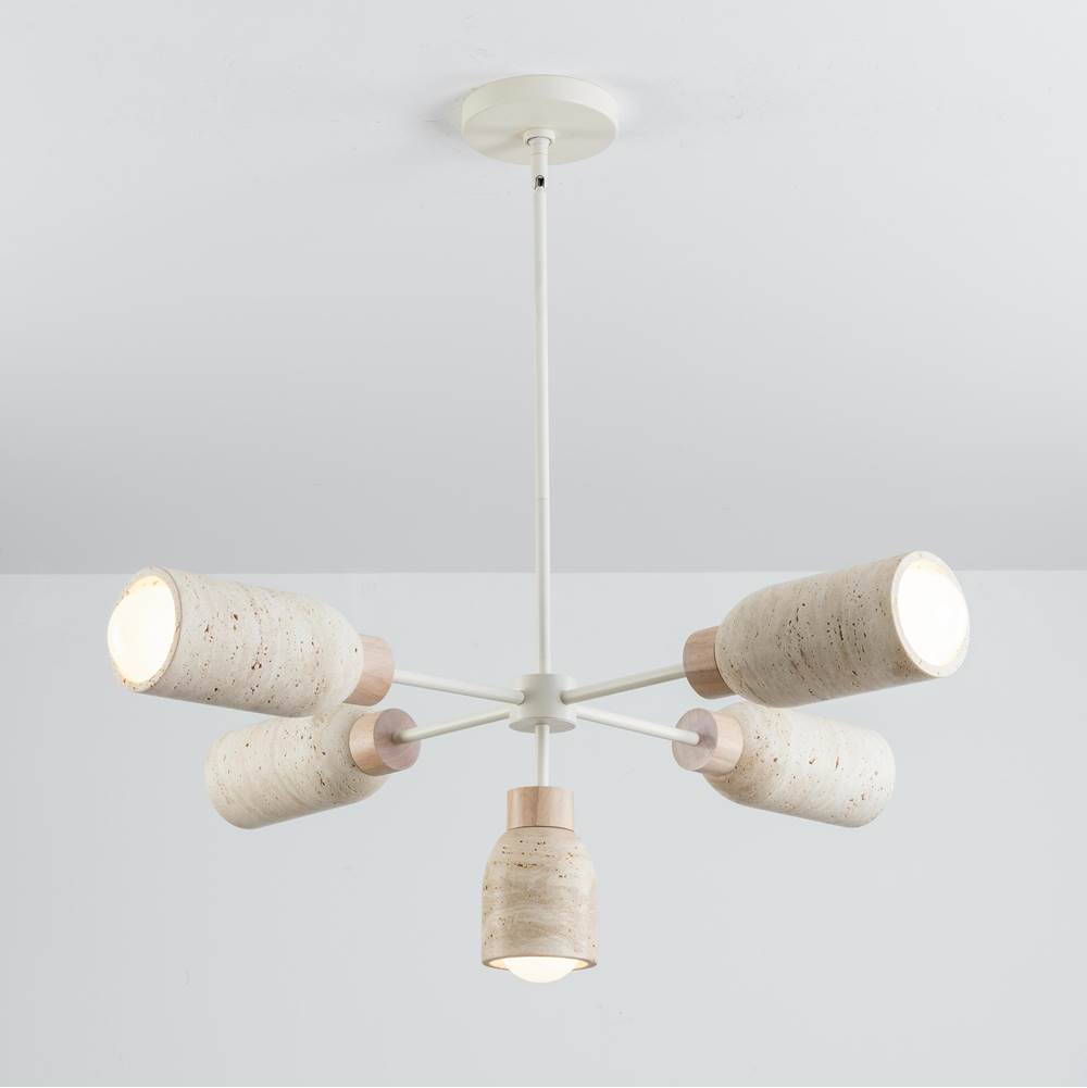 Maxim Lighting 10625TVOY Travertine,Oyster Pompeii-chandelier Image 2