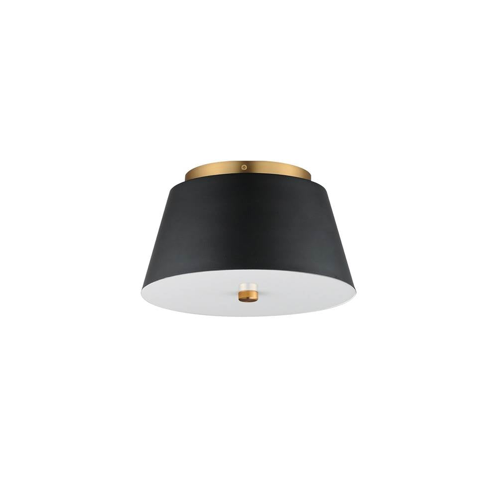 Maxim Lighting 10710WTBKNAB Black,Natural Aged Brass Miles 11'' Led Flush Mount Image 1