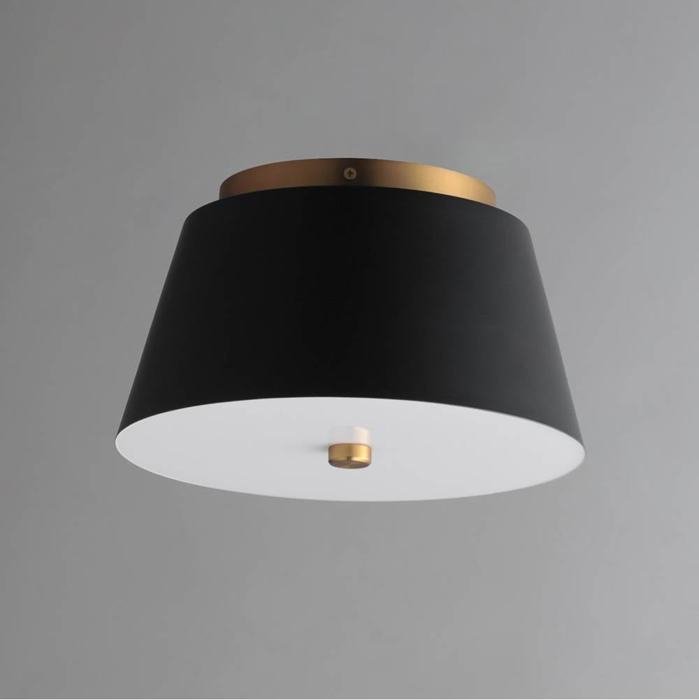 Maxim Lighting 10710WTBKNAB Black,Natural Aged Brass Miles 11'' Led Flush Mount Image 3