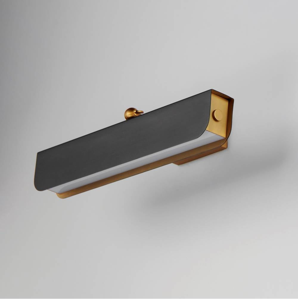 Maxim Lighting 10711WTBKNAB Black,Natural Aged Brass Miles 18'' Articulating Led Wall Sconce Image 2
