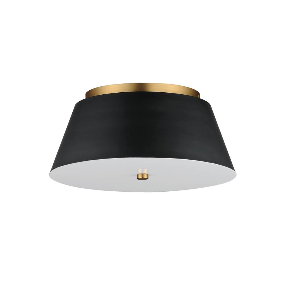 Maxim Lighting 10719WTBKNAB Black,Natural Aged Brass Miles 16'' Led Flush Mount Image 1