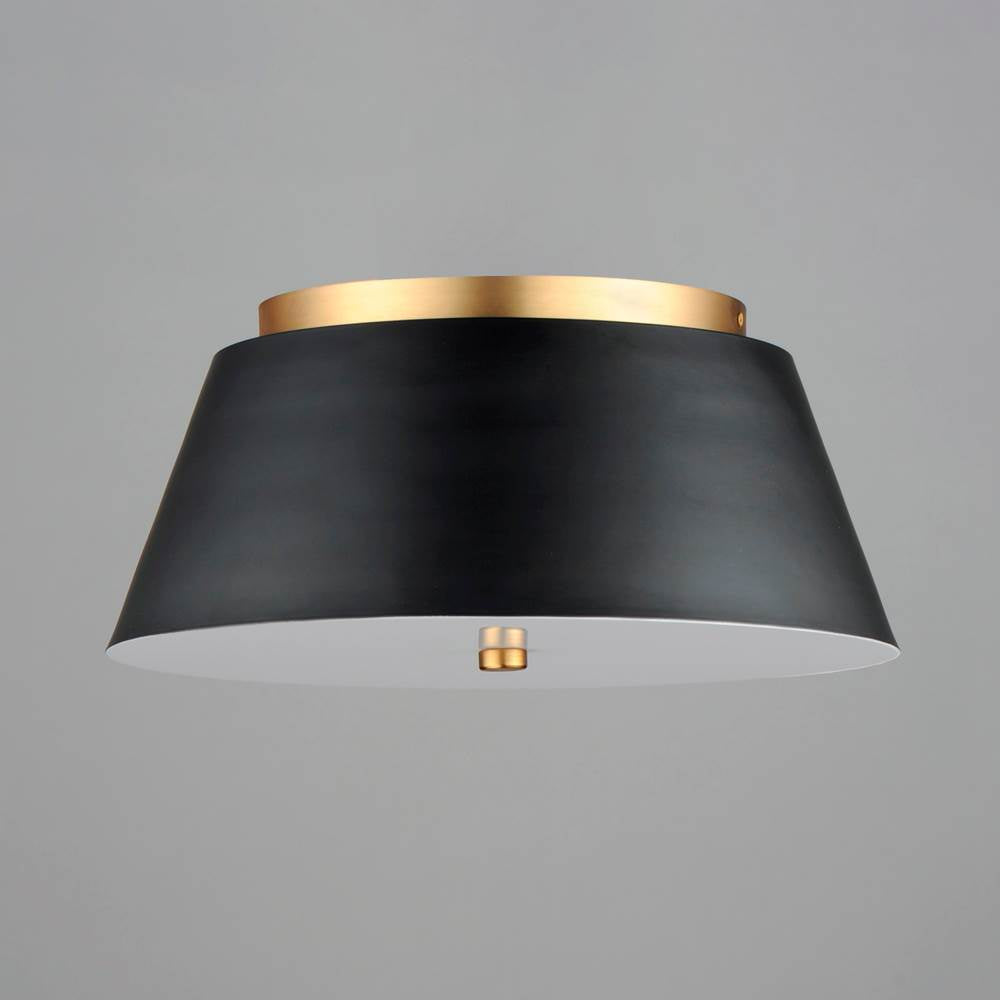 Maxim Lighting 10719WTBKNAB Black,Natural Aged Brass Miles 16'' Led Flush Mount Image 3