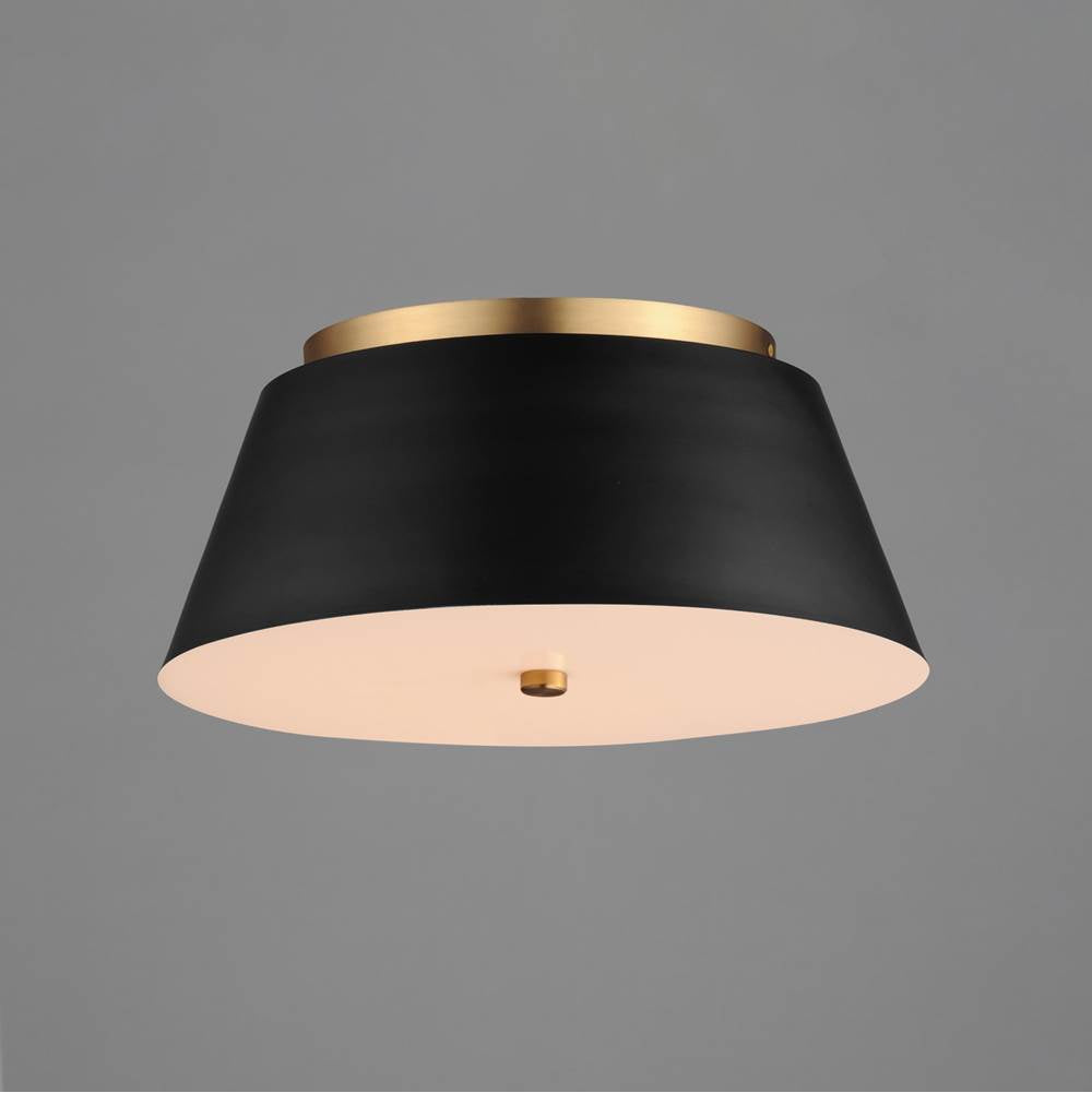Maxim Lighting 10719WTBKNAB Black,Natural Aged Brass Miles 16'' Led Flush Mount Image 2