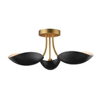 Maxim Lighting 10823BKNAB Black,Natural Aged Brass Maris 3-light Semi Flush Image 1