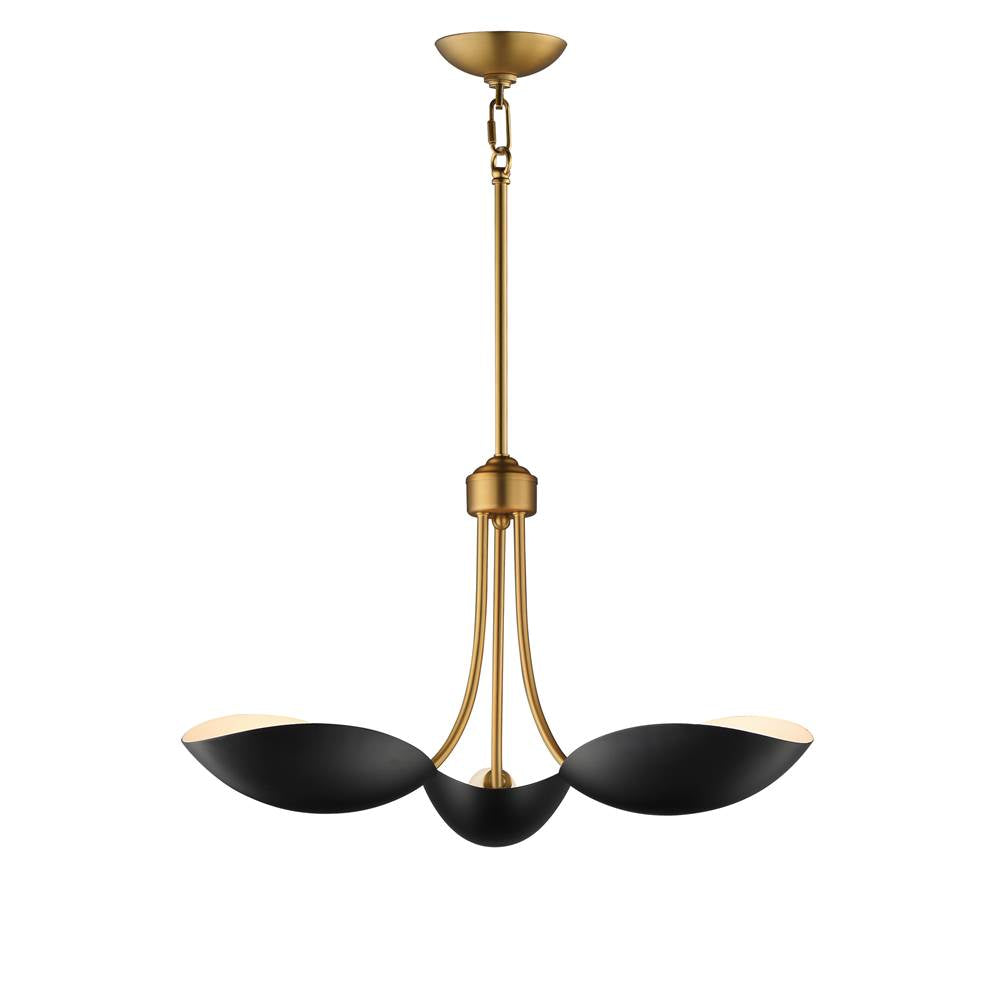 Maxim Lighting 10824BKNAB Black,Natural Aged Brass Maris 3-light Pendant Image 1
