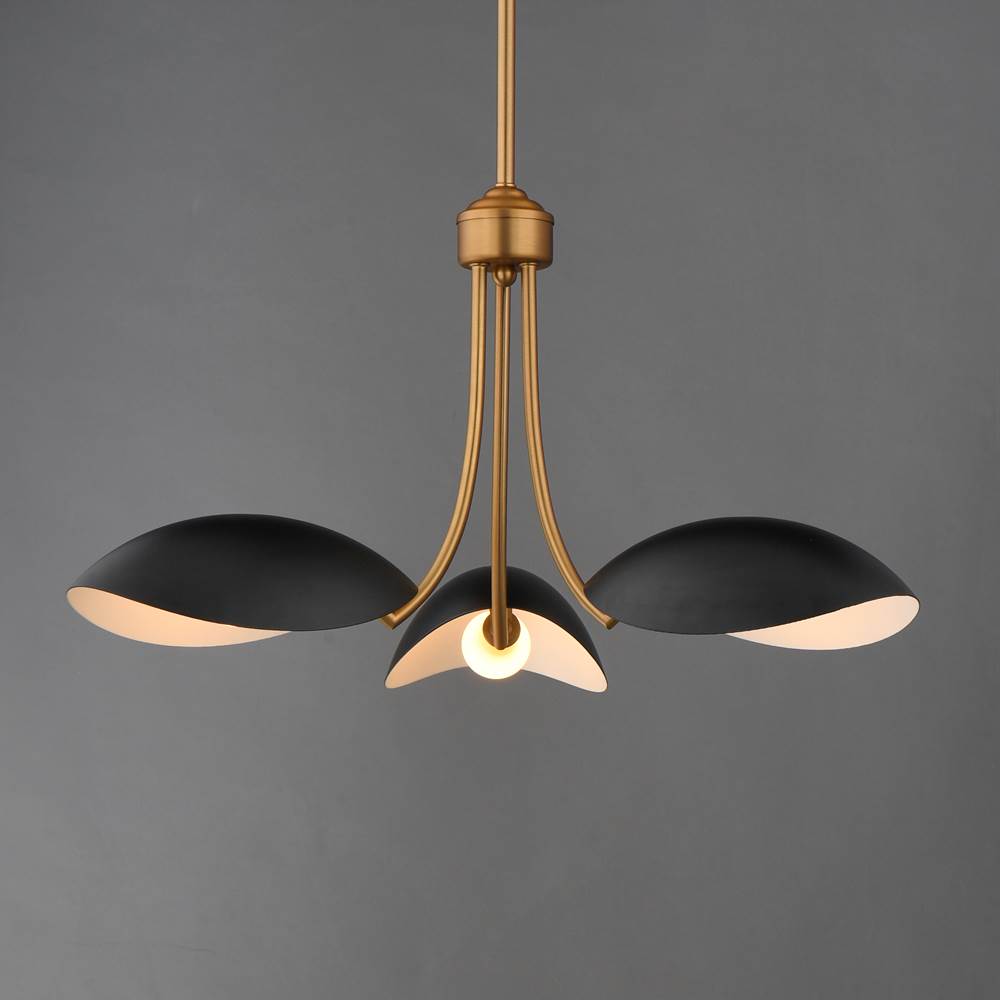 Maxim Lighting 10824BKNAB Black,Natural Aged Brass Maris 3-light Pendant Image 3
