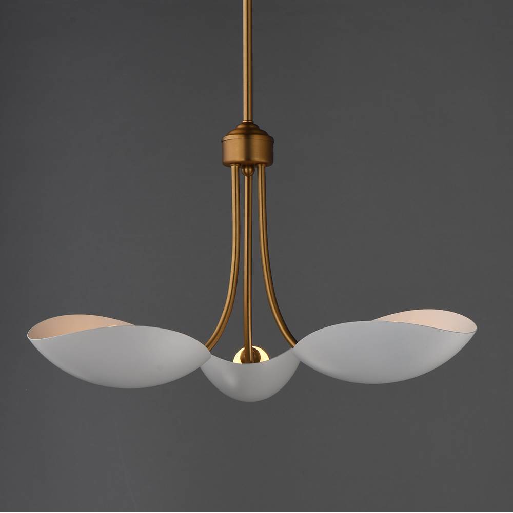 Maxim Lighting 10824WTNAB White,Natural Aged Brass Maris 3-light Pendant Image 3