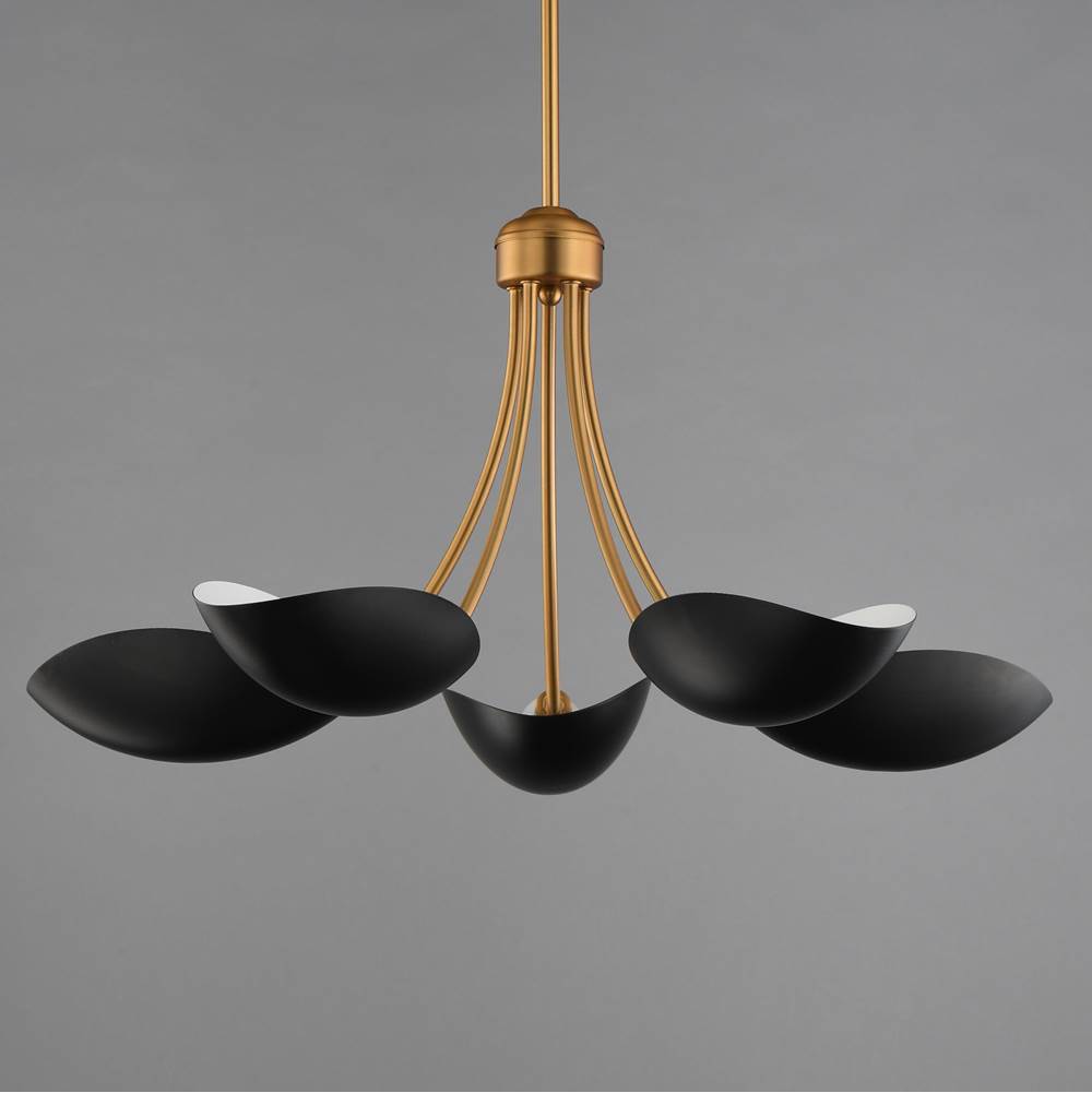 Maxim Lighting 10825BKNAB Black,Natural Aged Brass Maris 5-light Chandelier Image 3