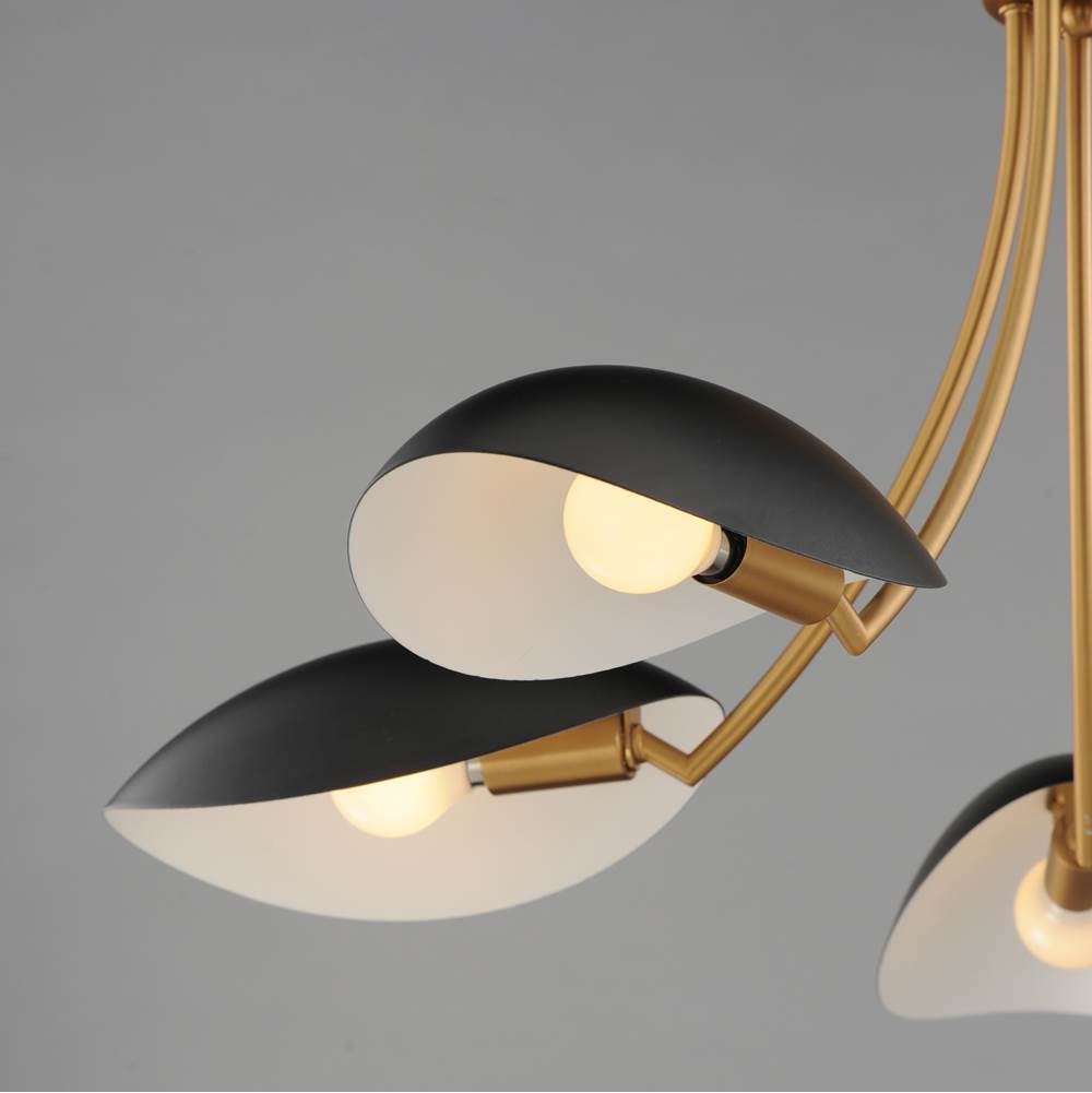 Maxim Lighting 10825BKNAB Black,Natural Aged Brass Maris 5-light Chandelier Image 2