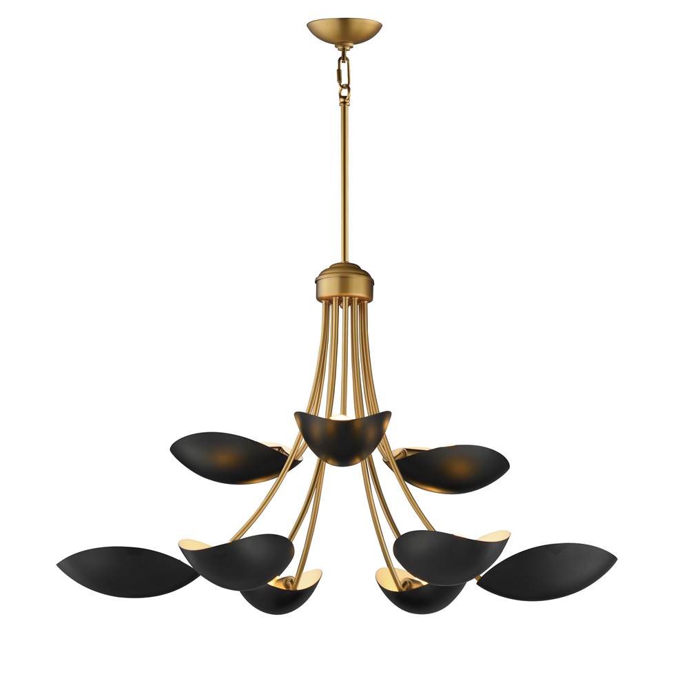 Maxim Lighting 10829BKNAB Black,Natural Aged Brass Maris 9-light Chandelier Image 1