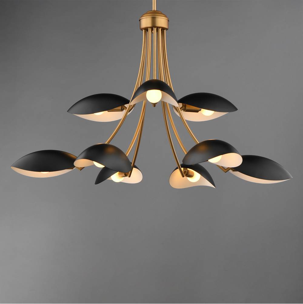 Maxim Lighting 10829BKNAB Black,Natural Aged Brass Maris 9-light Chandelier Image 3