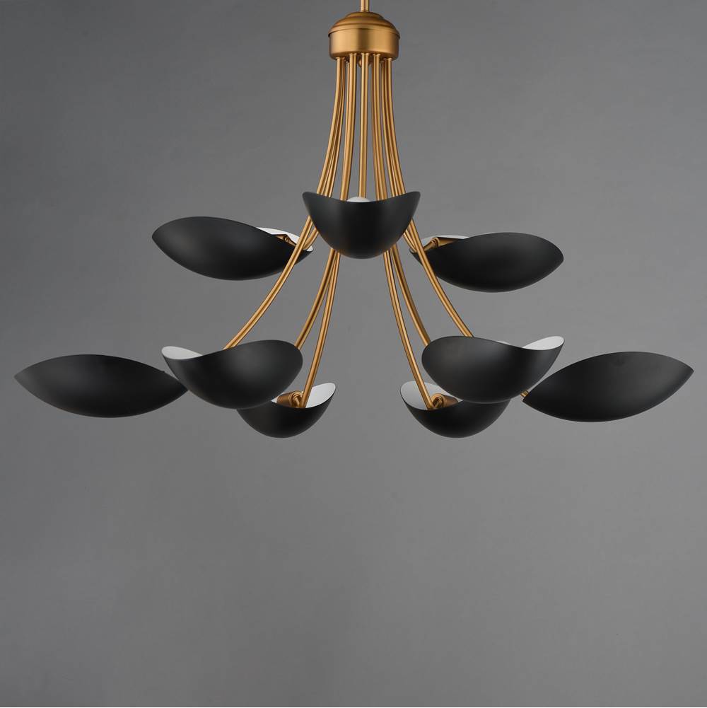 Maxim Lighting 10829BKNAB Black,Natural Aged Brass Maris 9-light Chandelier Image 2