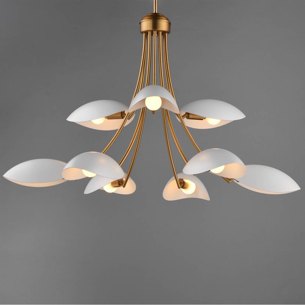 Maxim Lighting 10829WTNAB White,Natural Aged Brass Maris 9-light Chandelier Image 3