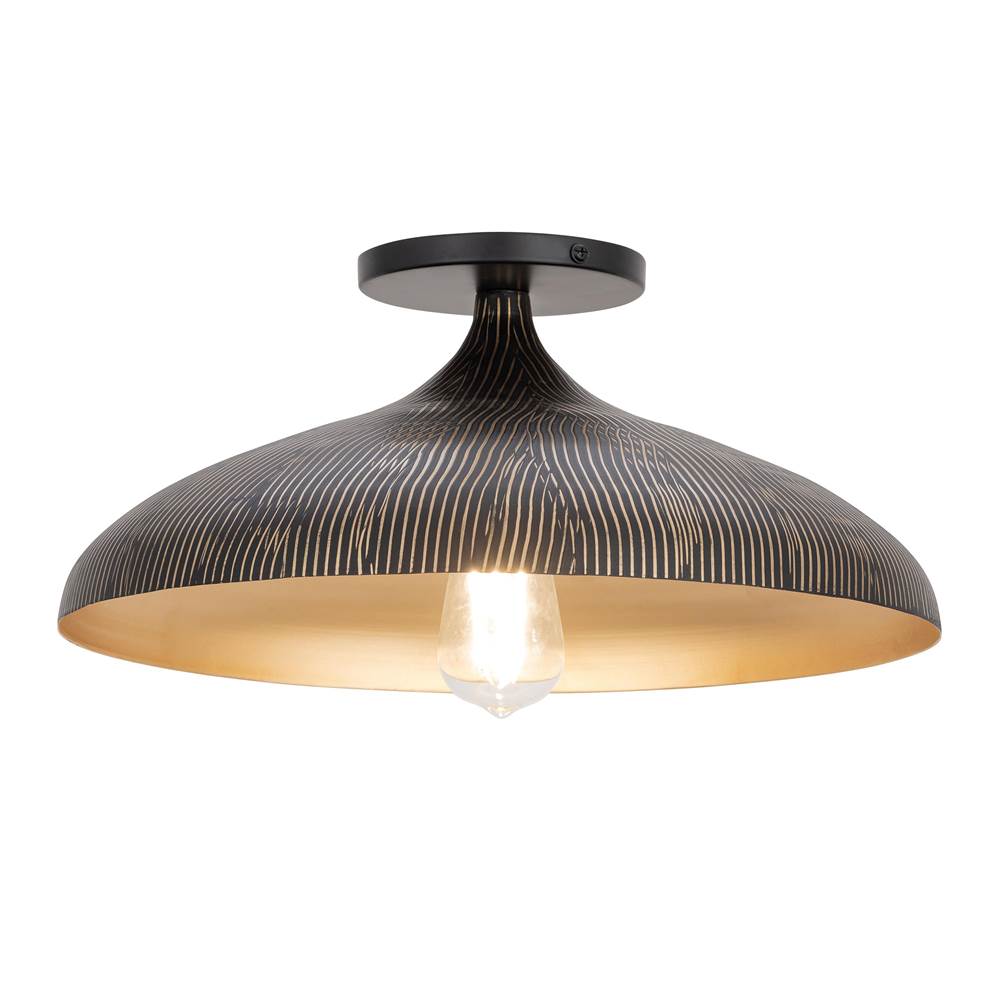 Maxim Lighting 10910BKGLD Black,Gold Fleur Flush Mount Image 1