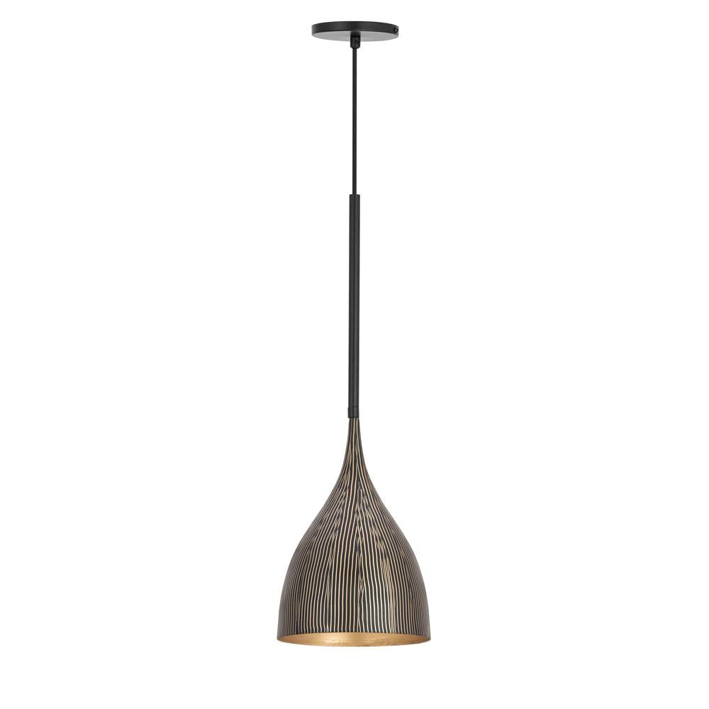 Maxim Lighting 10911BKGLD Black,Gold Fleur 1-light Mini Pendant Image 1
