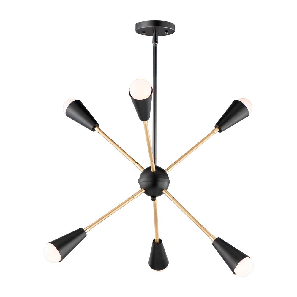 Maxim Lighting 11266BKSBR  Lovell 6-light Pendant Image 1