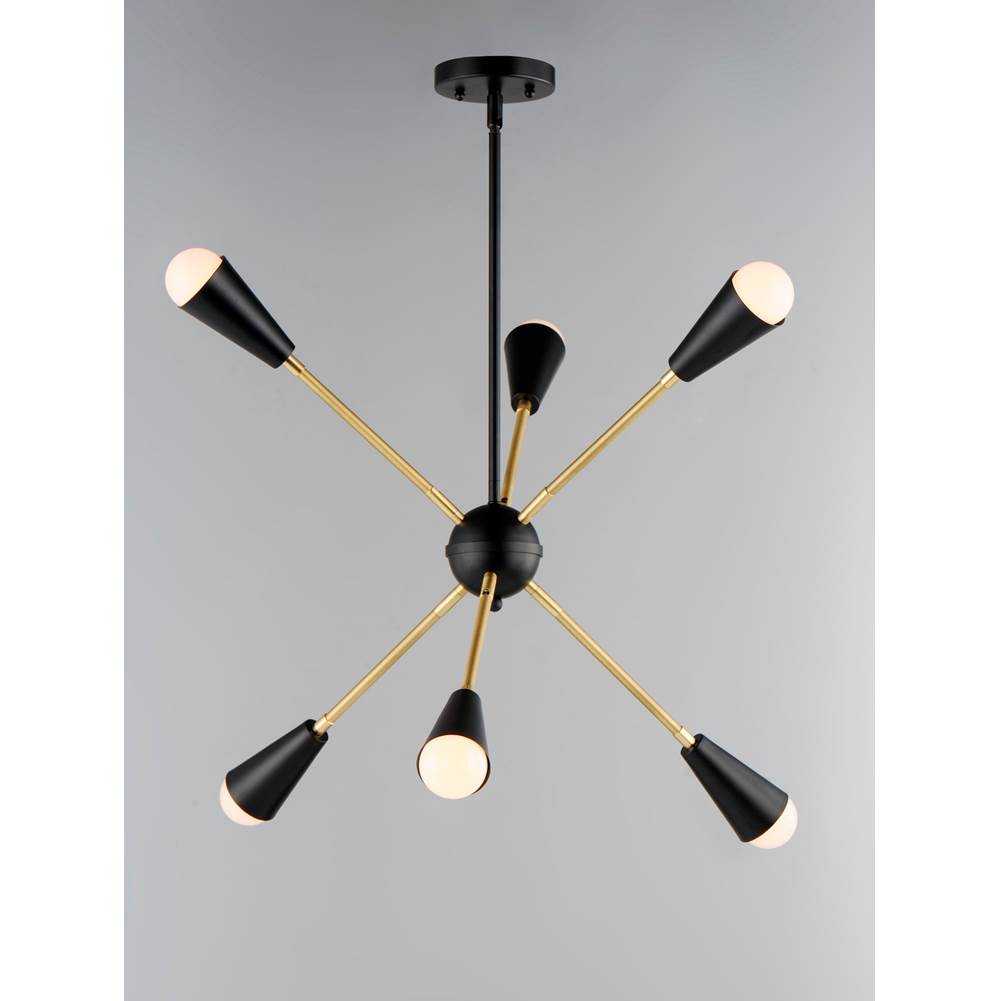 Maxim Lighting 11266BKSBR  Lovell 6-light Pendant Image 3