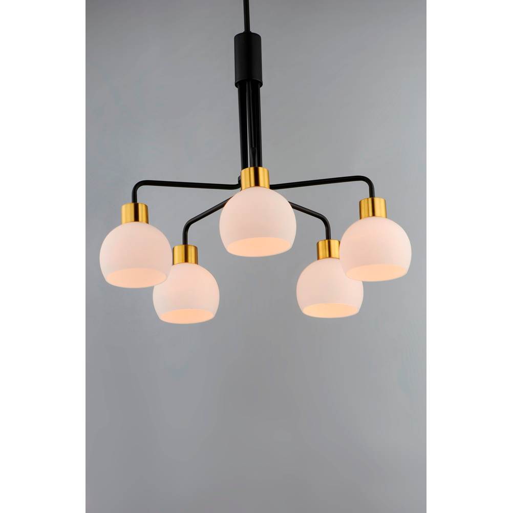 Maxim Lighting 11277SWBZSBR Bronze,Satin Brass Coraline 5-light Chandelier Image 4